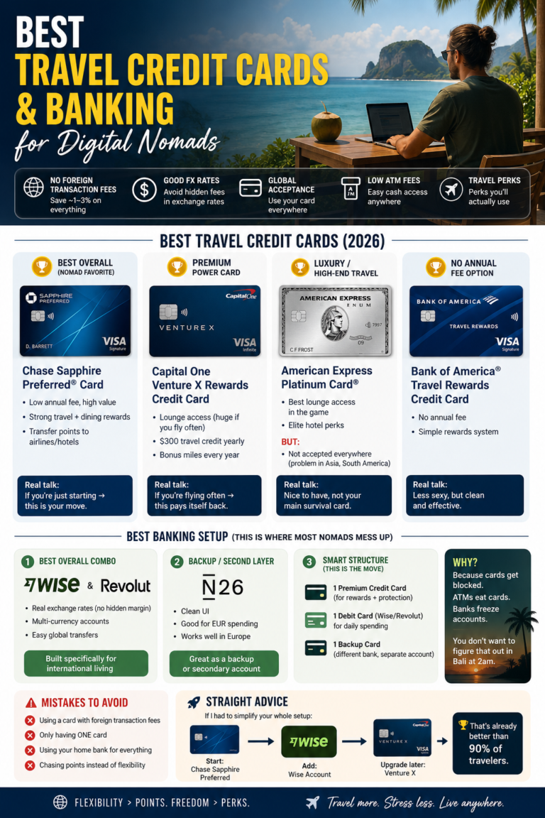 Best Travel Credit Cards and Banking for Digital Nomads - real test review for digital nomads