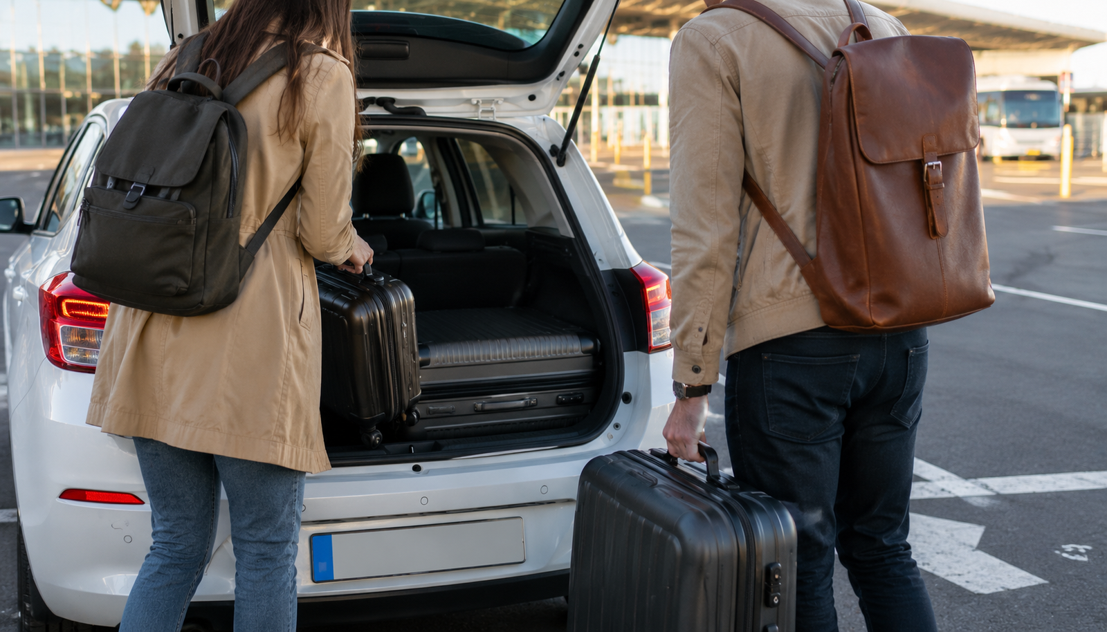Kiwi.com booking confirmed luggage loading at airport terminal