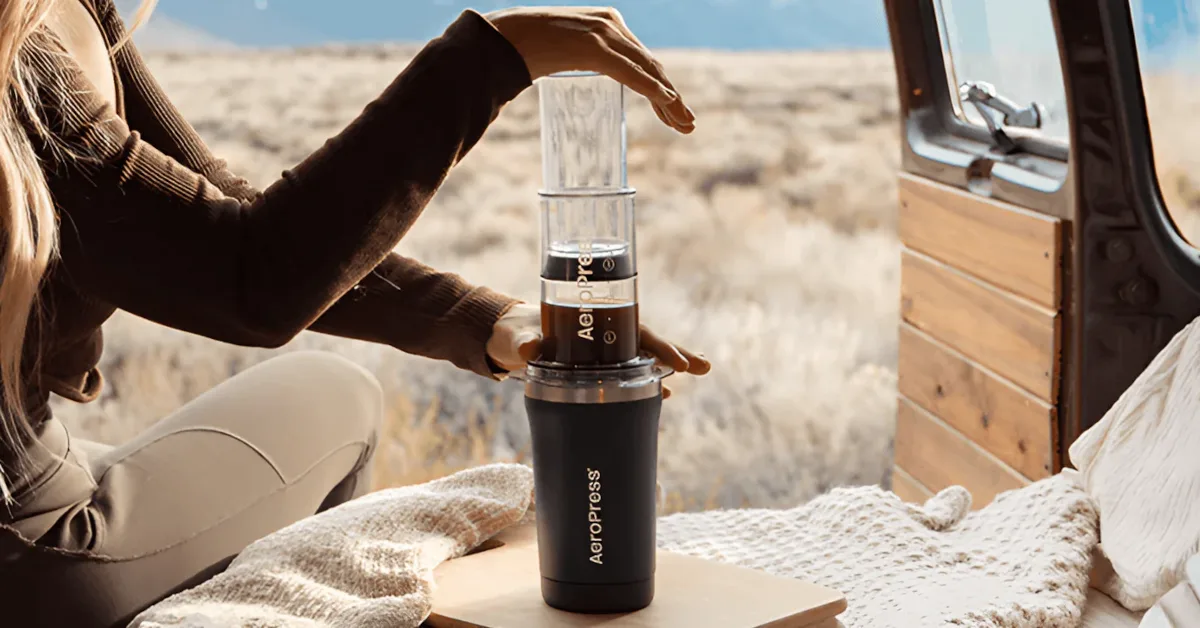 AeroPress portable coffee press maker for travelers and digital nomads