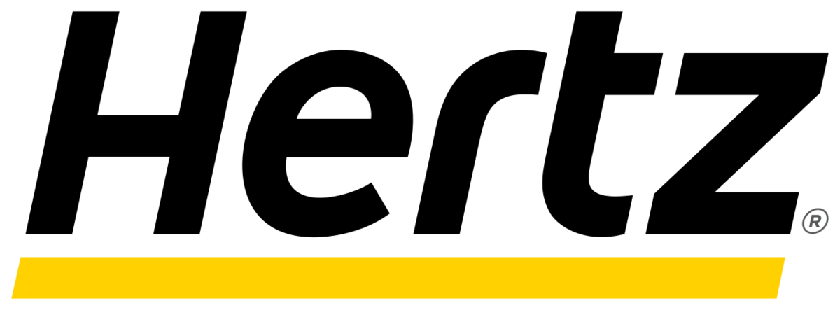 Hertz international car rental service official brand logo