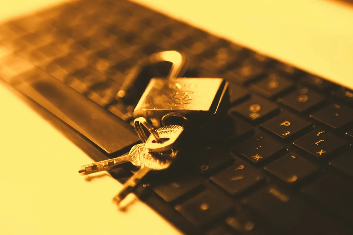 Keys resting on a laptop keyboard
