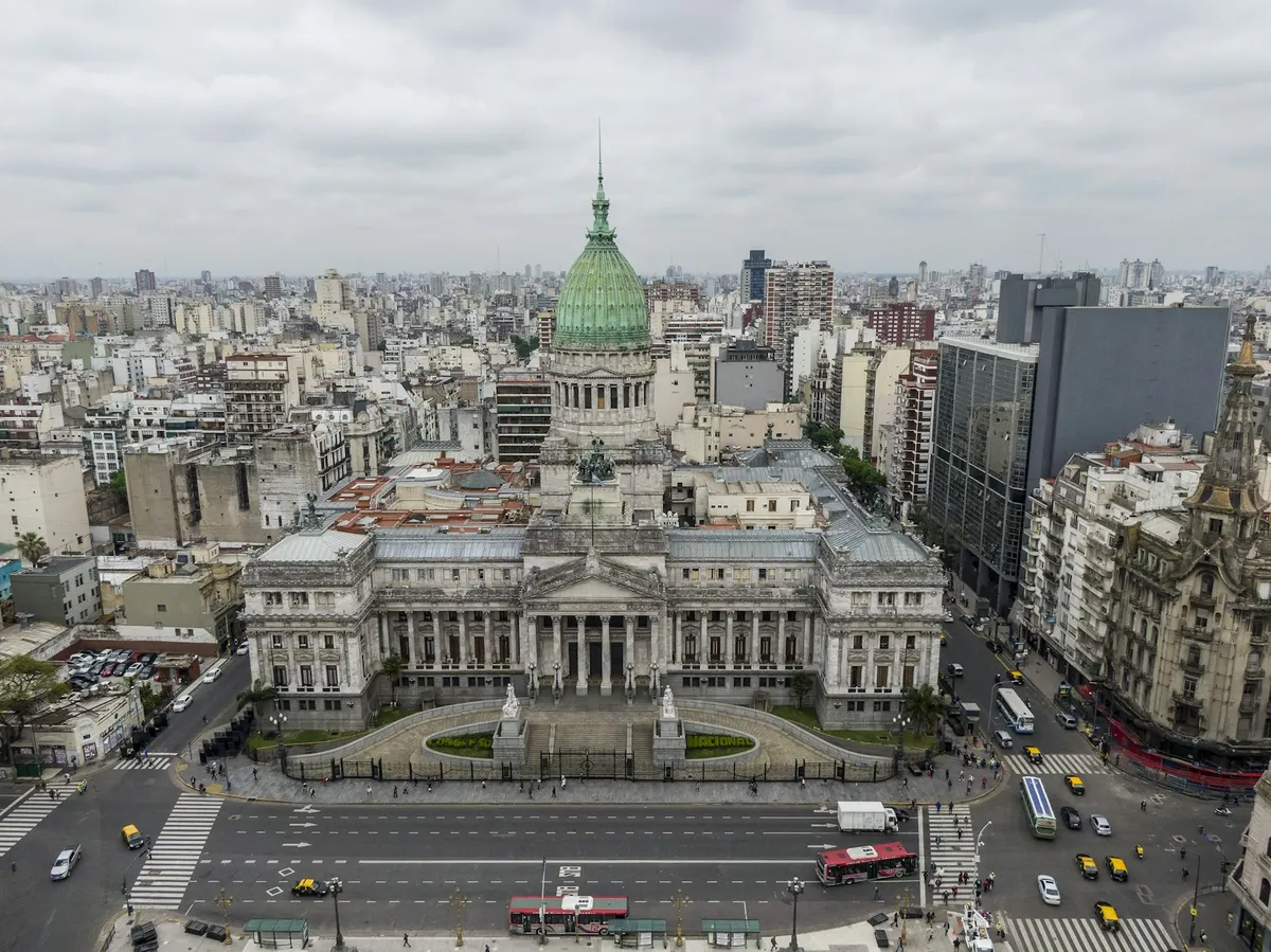 Aerial view of the Congress building and skyline in Buenos Aires, Buenos Aires digital nomad guide
