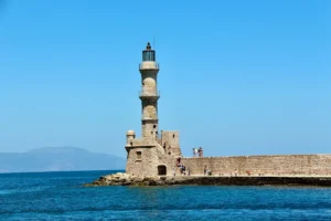 Venetian lighthouse in Chania harbour, Crete