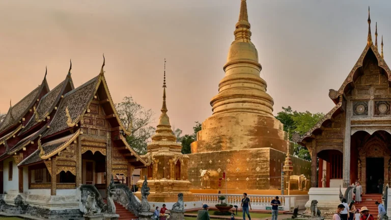 Golden chedi of Wat Phra Singh temple in Chiang Mai, Thailand