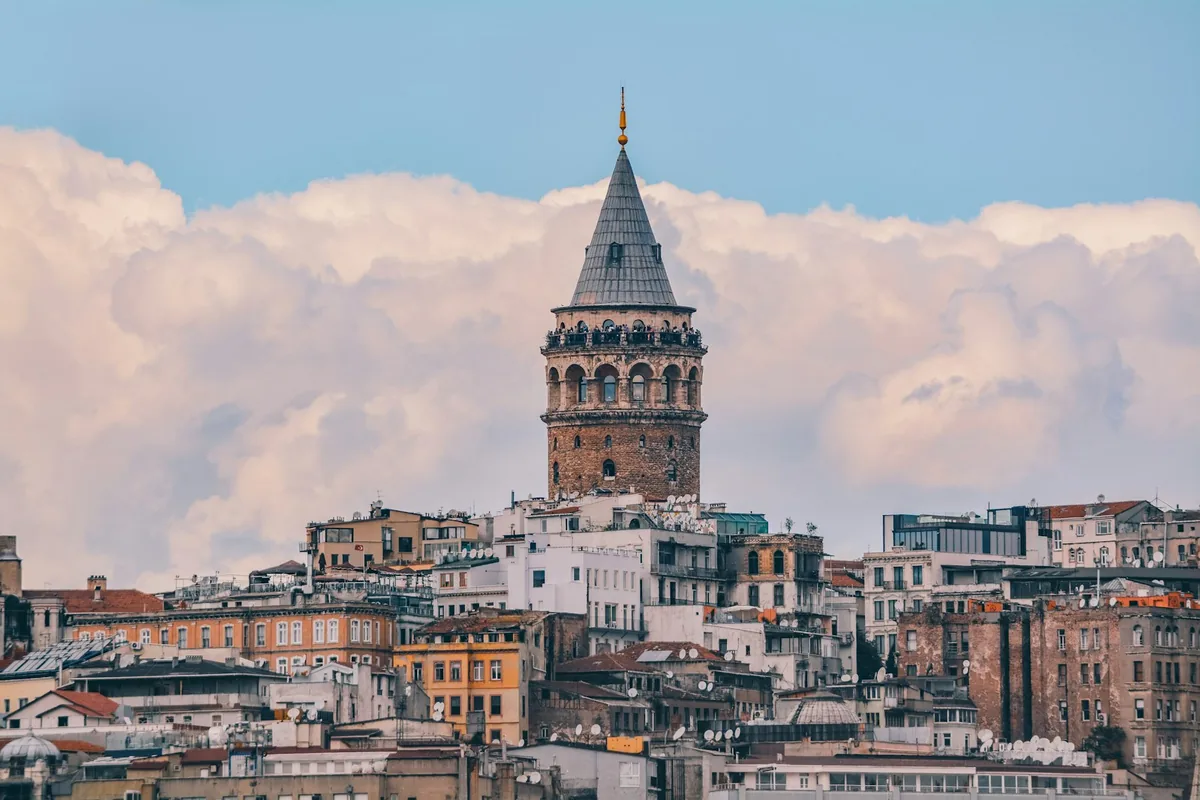 Galata Tower rising above Istanbul's rooftops