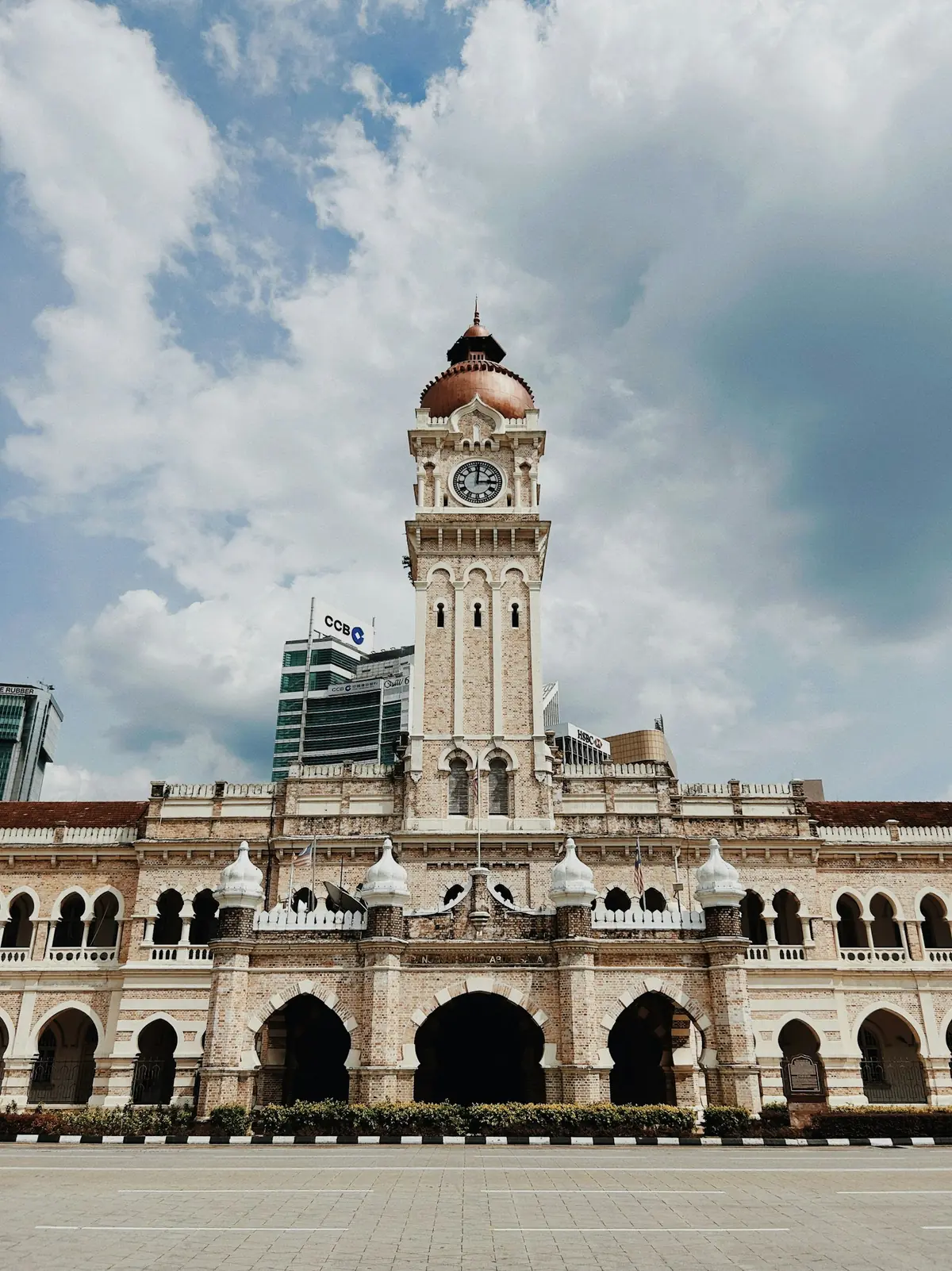 The Sultan Abdul Samad Building's clock tower at Merdeka Square, Kuala Lumpur
