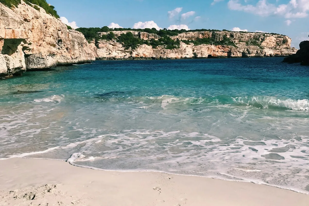 White sand beach at Cap des Moro, Mallorca