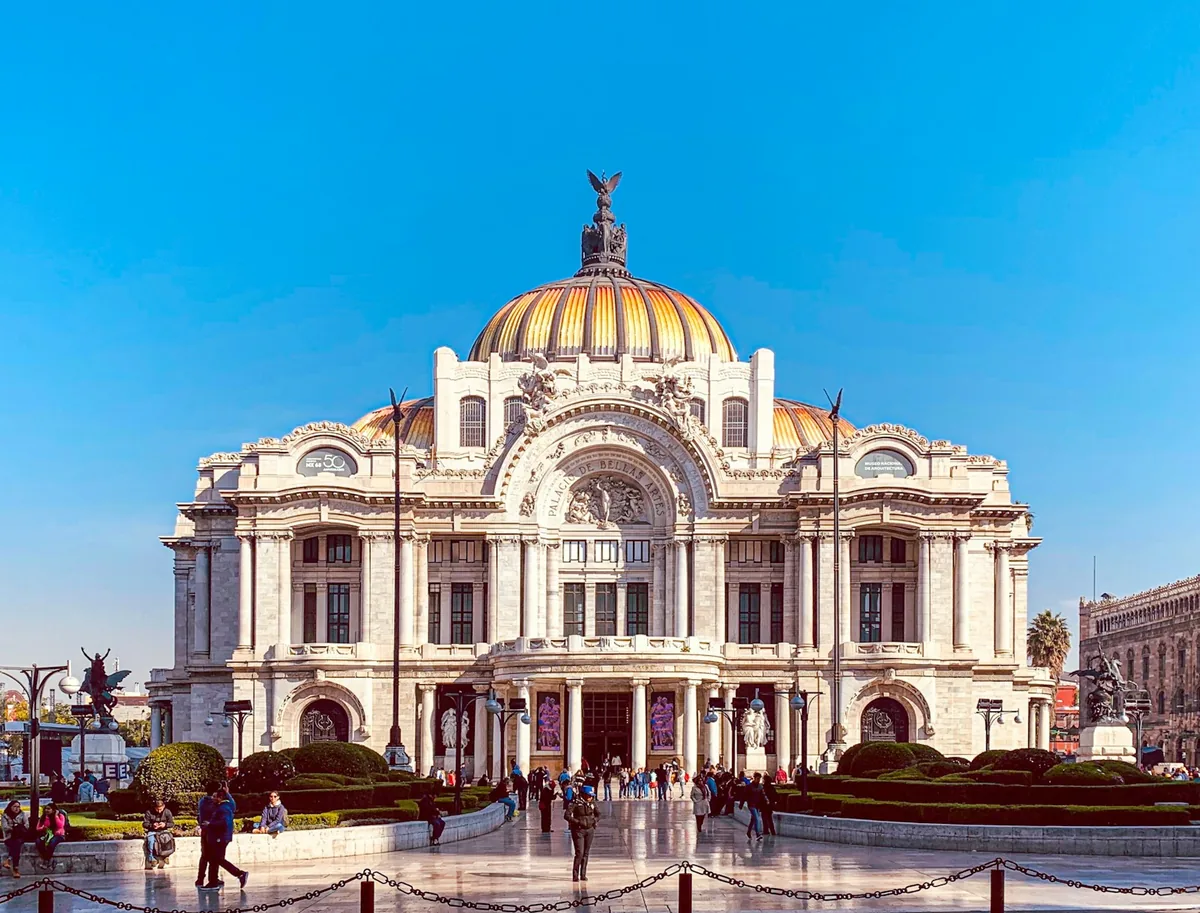 The Palacio de Bellas Artes with its Art Nouveau dome in downtown Mexico City