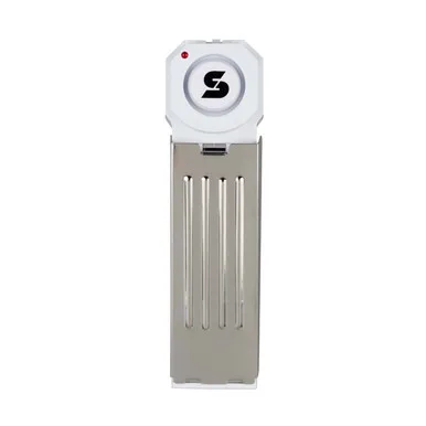 SABRE wedge-shaped door stop security alarm with a 120 decibel siren button