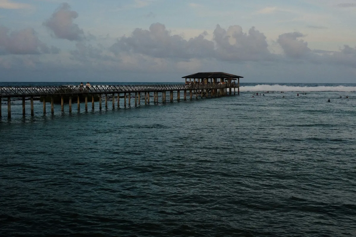 Cloud 9 surf break boardwalk on Siargao