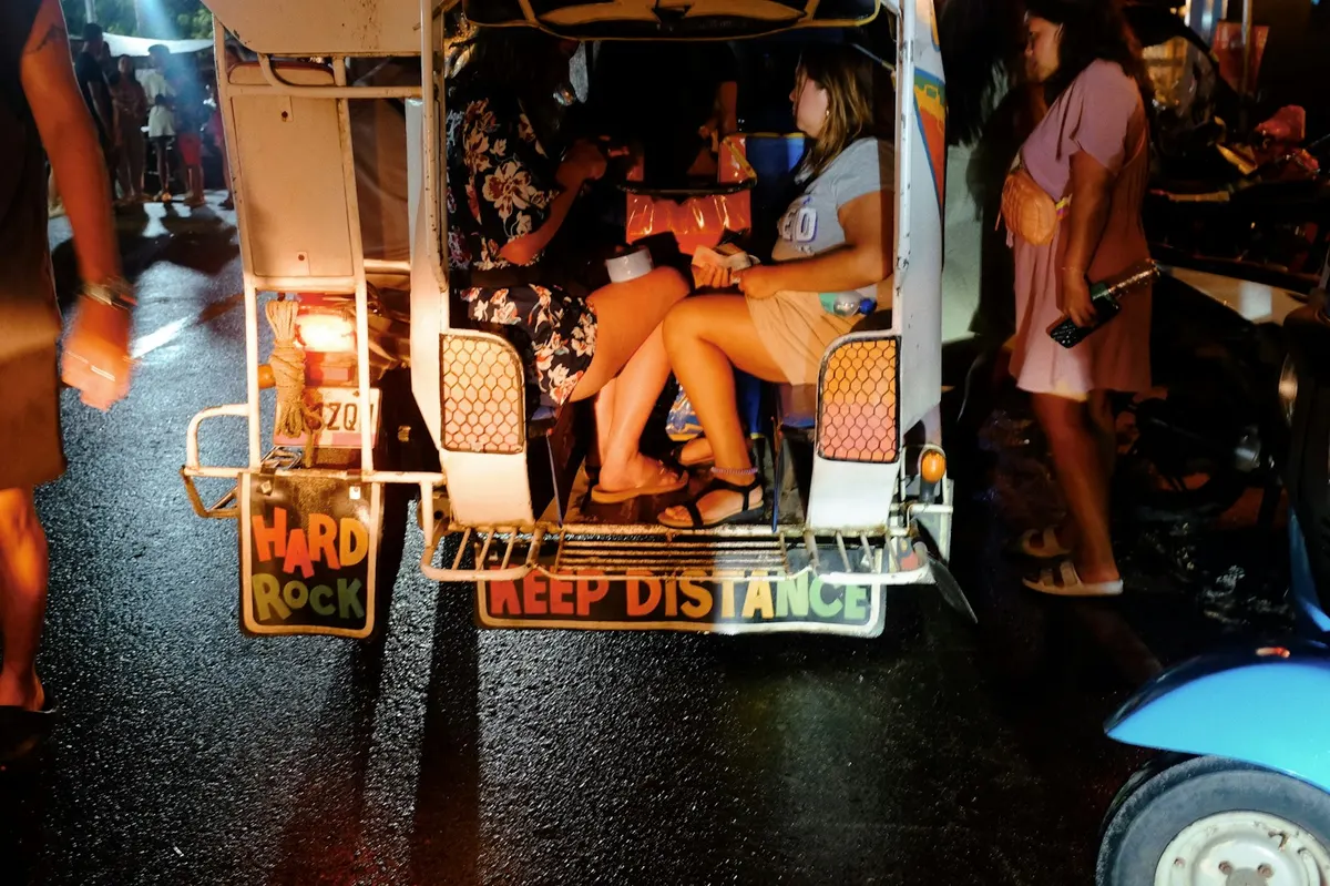 Tricycle at night in General Luna, Siargao digital nomad guide