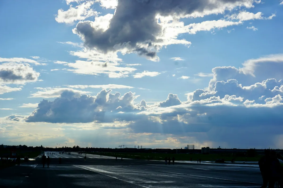 Open sky over Tempelhofer Feld, Berlin's former airport turned park