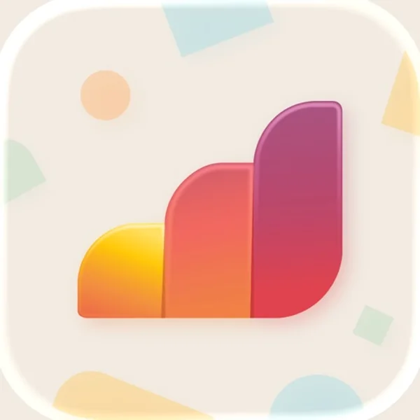 Airalo app icon, a red dot and a pale curve on dark blue