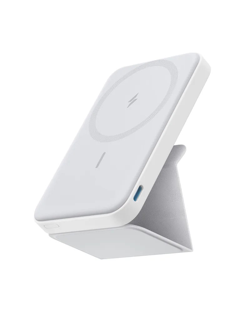Anker 622 Magnetic Battery (MagGo) white magnetic power bank with built-in kickstand