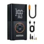 Kabelloser AstroAI L7 Reifenkompressor mit Schlauch, Kabel und Düsen
