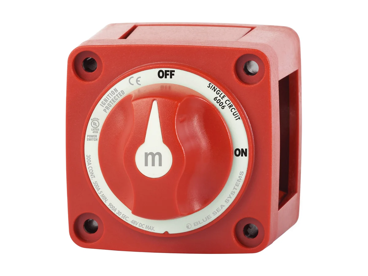 Blue Sea Systems 6006 m-Series red on-off battery switch for camper van wiring