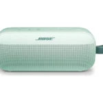 Bose SoundLink Flex 2nd Gen portable Bluetooth speaker in mint with a green loop
