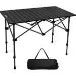 Byliable roll-up aluminium camping table in black with its carry bag