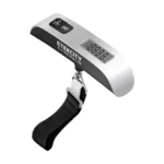Etekcity EL11 digitale bagageweegschaal in zilver en zwart met een zwarte band