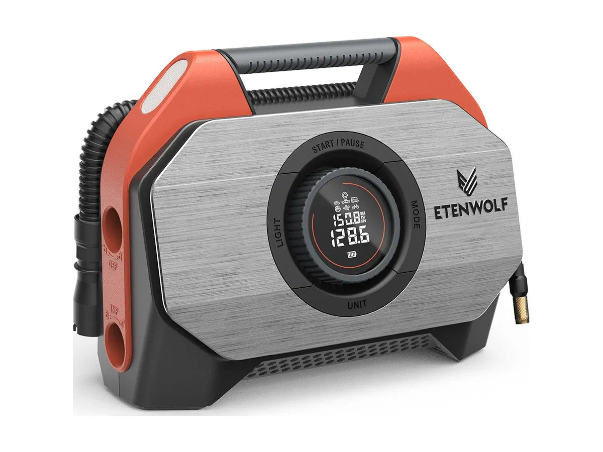 Kabelloser ETENWOLF Vortex S6 Reifenkompressor mit rundem Display