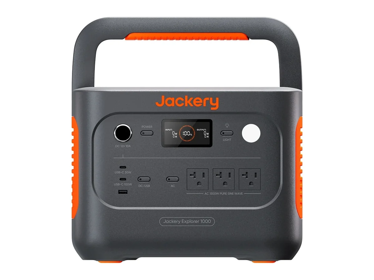 Jackery Explorer 1000 v2 portable power station, front view