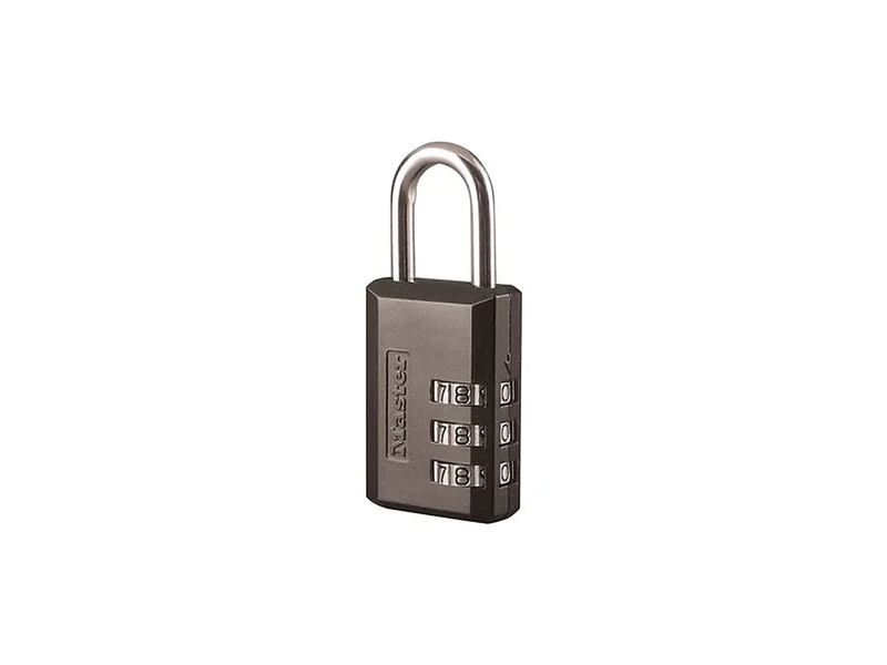 Master Lock 647D black combination padlock with three dials, a good fit for a hostel locker