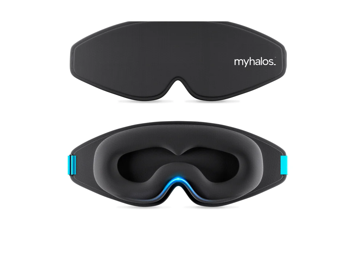 MyHalos 3D verduisterend slaapmasker in het zwart met gevormde oogkapjes