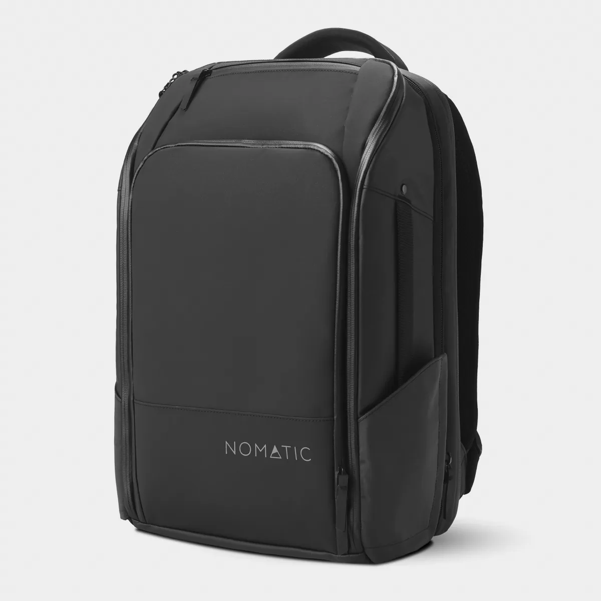 Black NOMATIC Travel Pack 20L backpack, angled front view