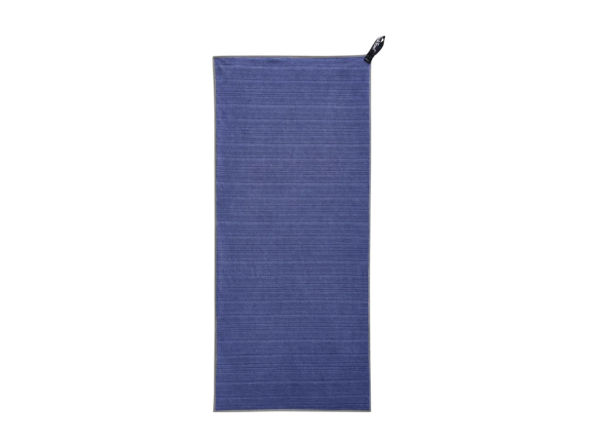 PackTowl Luxe body towel in blue with a hang loop