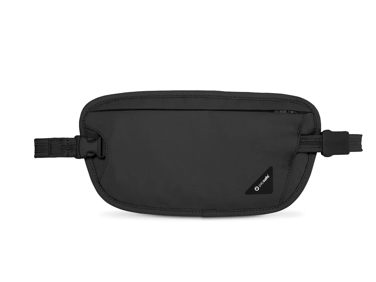 Pacsafe Coversafe X100 RFID-blocking waist wallet in black