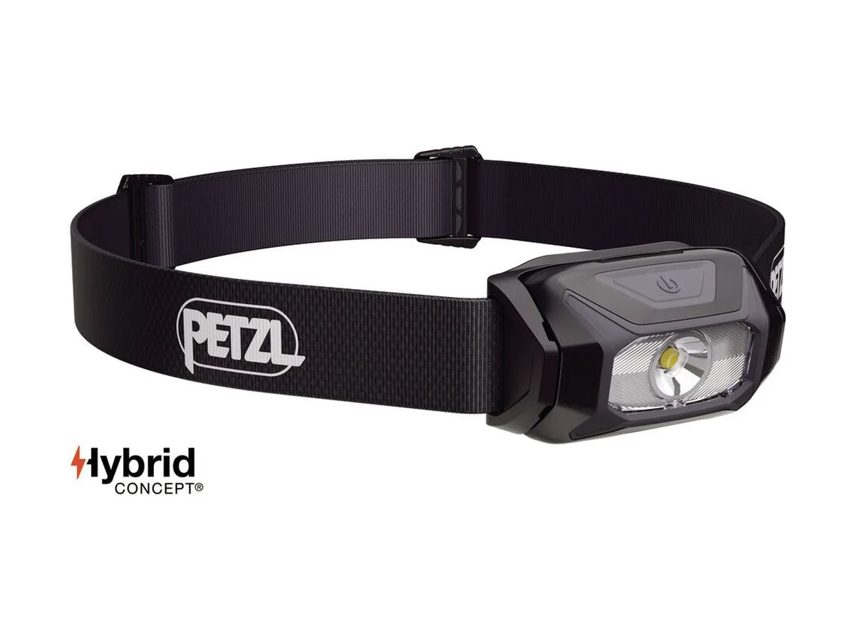Stirnlampe Petzl TIKKINA in Schwarz auf ihrem Kopfband