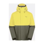 Rab Downpour waterproof jacket in yellow and olive