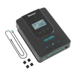 Black Renogy Rover 40A MPPT solar charge controller with LCD screen, temperature sensor and mounting brackets