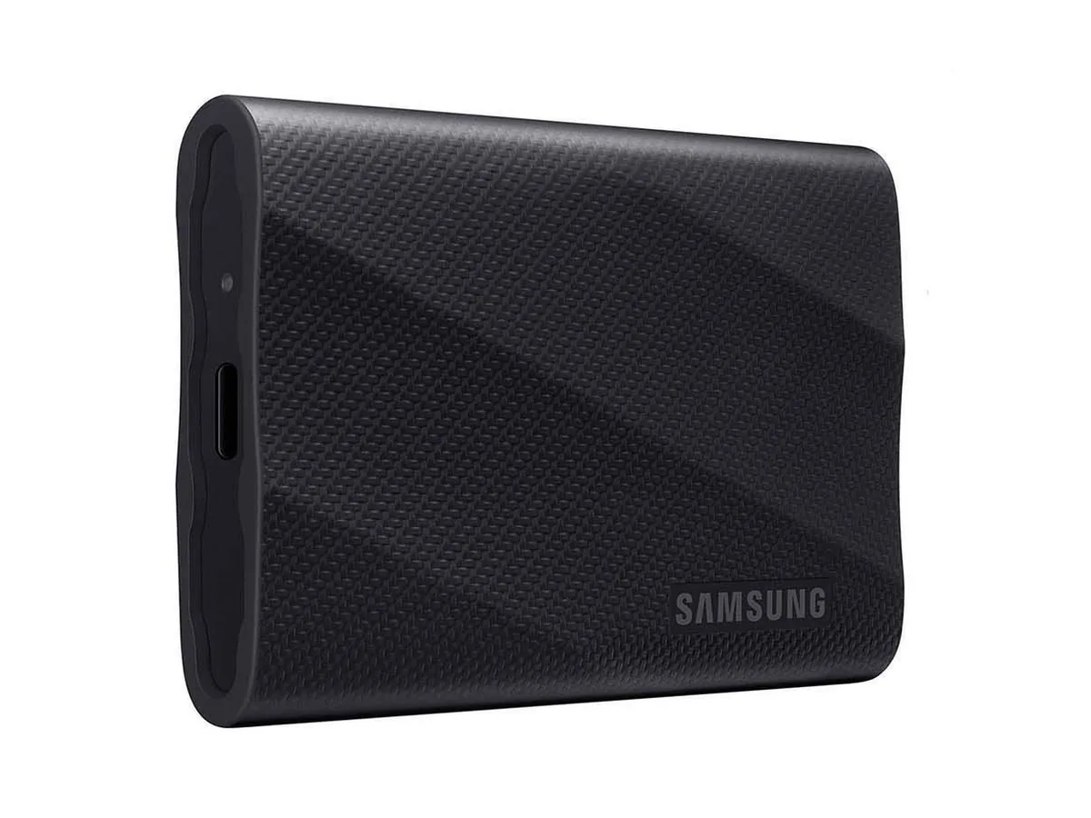Samsung T9 Portable SSD in Schwarz mit strukturierter Oberfläche