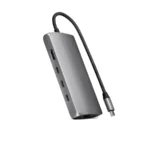 Satechi USB-C multiport adapter 8K met ethernet V3 in spacegrijs aluminium