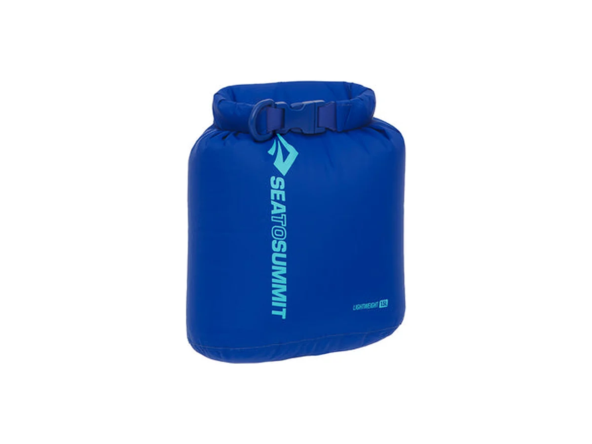 Sea to Summit Lightweight Dry Bag in koningsblauw, roltop dicht
