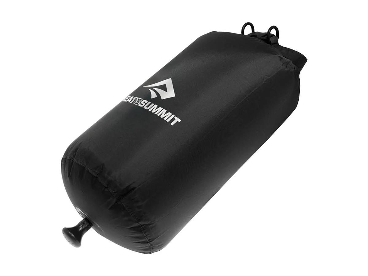 Sea to Summit Pocket Shower, a black nylon bag with a built-in shower head