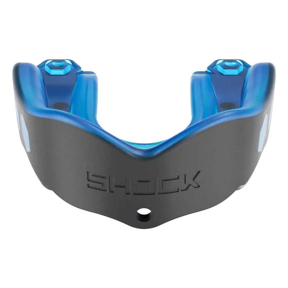 Shock Doctor Gel Max mouthguard in blue and grey for boxing