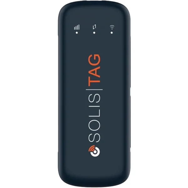 Solis Tag USB-C hotspot, a dark blue stick with the Solis Tag logo, on a white background