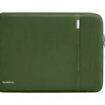 tomtoc 360 Protective Laptop Sleeve in groen met een voorvak met rits