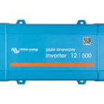 Victron Phoenix Inverter 12/500 in blauw met een oranje streep en het label pure sinewave inverter 12 | 500