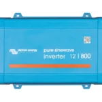 Victron Phoenix Inverter 12/800 in blauw met een oranje streep en het label pure sinewave inverter 12 | 800