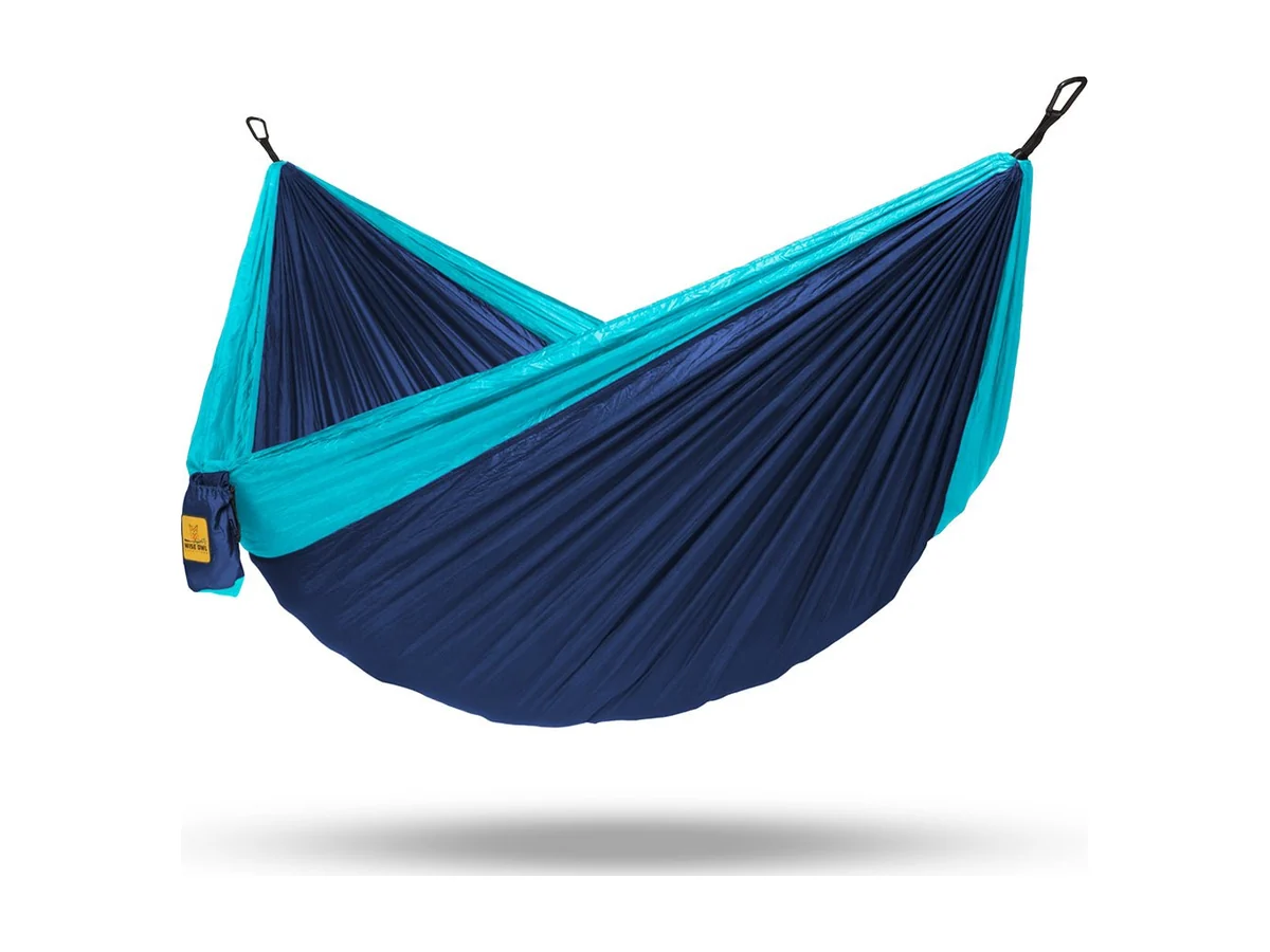 Wise Owl Outfitters DoubleOwl hangmat in marineblauw en lichtblauw